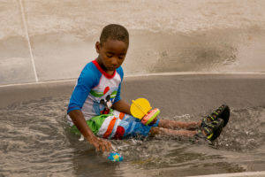 Jackson (4) enjoys playing in the lazy river. Photo: Kaye Collins