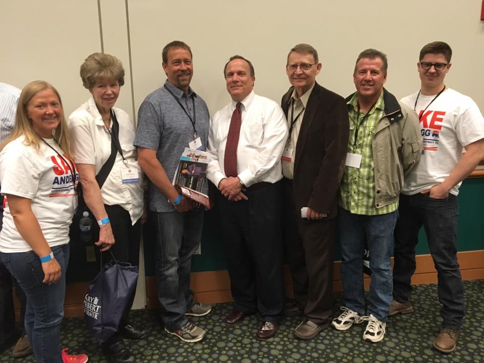 Several Lehi delegates at the Utah state convention today.