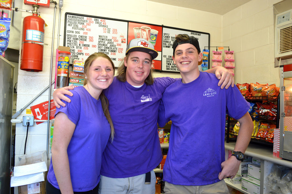 Lehi teens working the concessions at Vets Park. Photo: Nicole Kunze