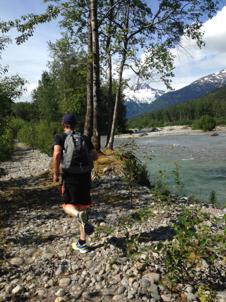 Jim Fowler runs at Skagway, AK.