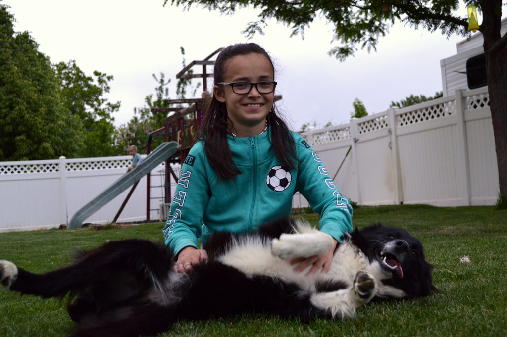 Brooklyn and her dog, Boston.