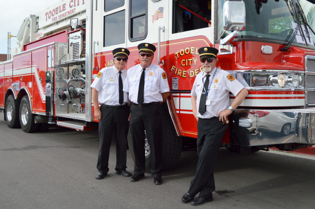 Tooele Fire Chiefs Rowe Harrison, Jim Millward, and Gary Coon. Photo: Nicole Kunze