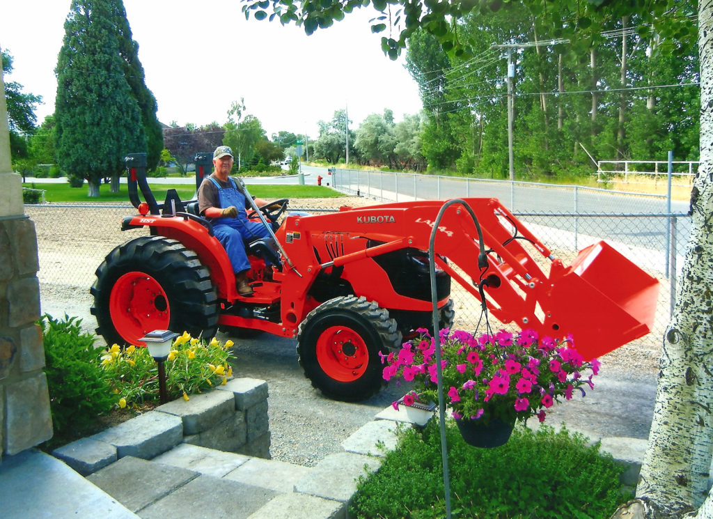 Douglas Calton on his tractor.