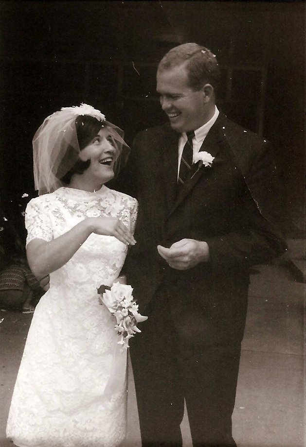 The new Mr. and Mrs. Russell Felt on their wedding day.