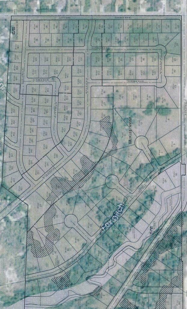 Proposed concept plan for 170 lot Vivian Estates development located at 600 E. 2600 N. Courtesy of Lehi City