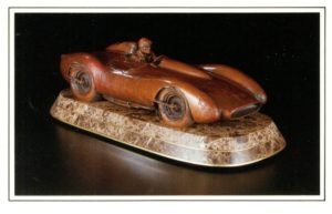 “Two Thoroughbreds” one of Stan Wanlass’s automobile sculptures.